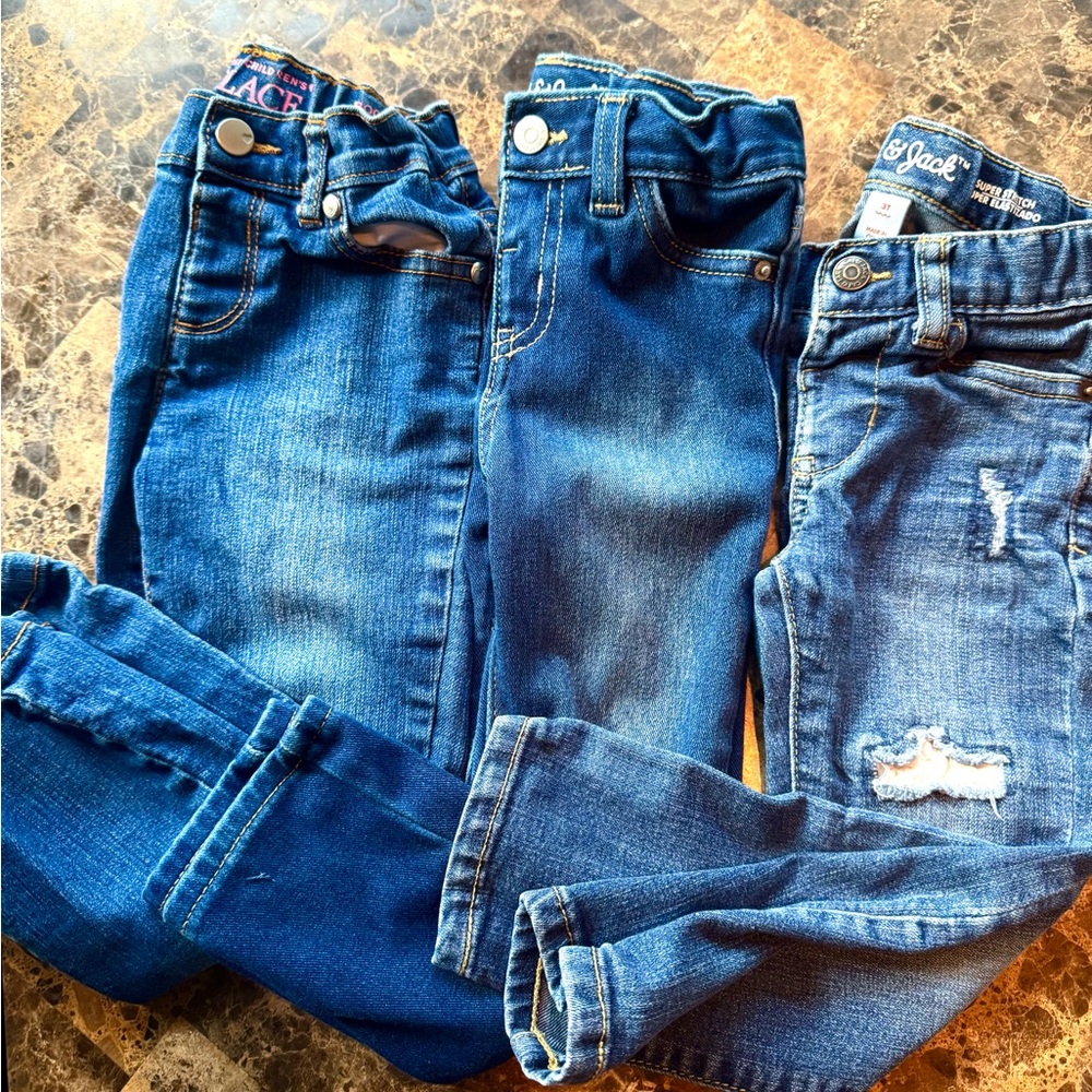 Girls’ Jeans Lot – Size 3T – Children’s Place & Cat & Jack (3 Pairs)